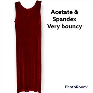 Vikki VI VINTAGE BURGUNDY SLEEVELESS SLINKY MAXI DRESS